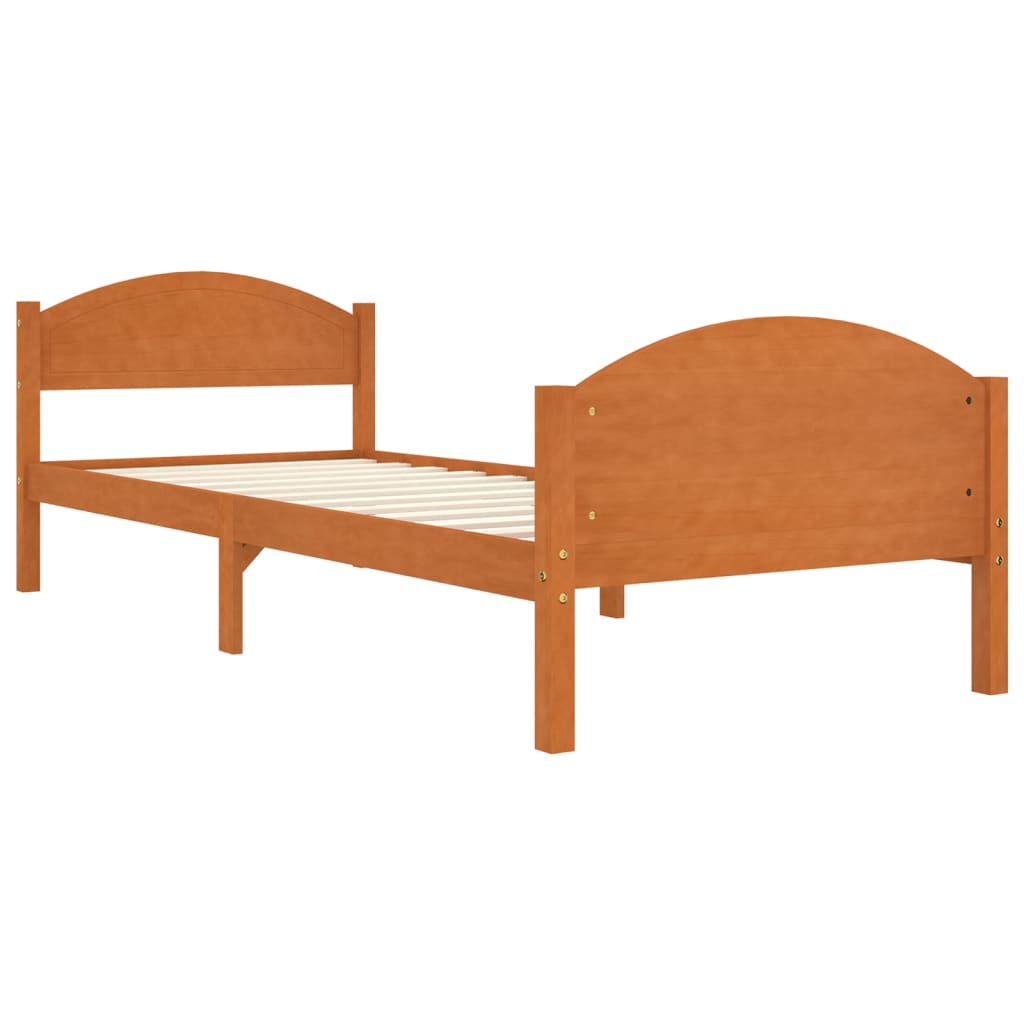 vidaXL Estructura de cama madera maciza pino marrón miel 90x200 cm