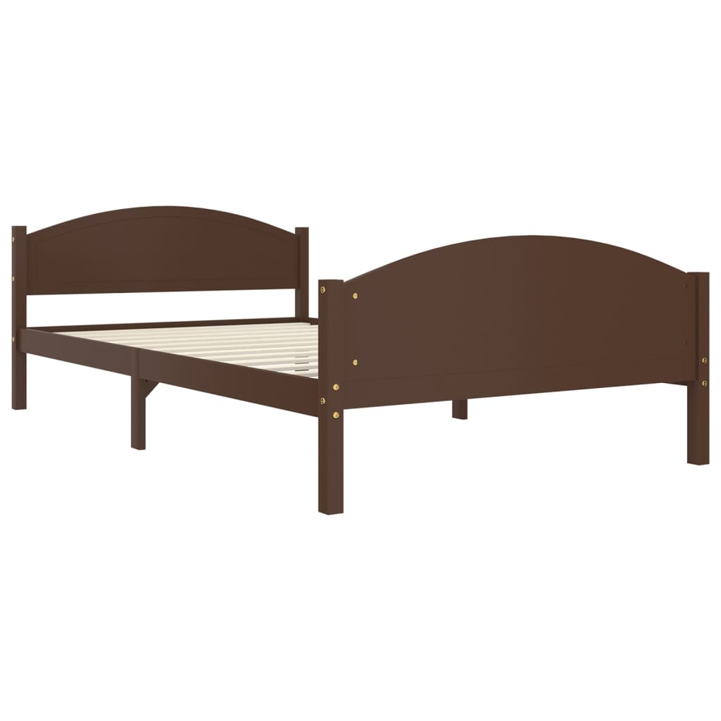 vidaXL Bedframe massief grenenhout donkerbruin 120x200 cm afbeelding