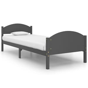Rám postele tmavě šedý masivní borové dřevo 100 x 200 cm - obrázek 2