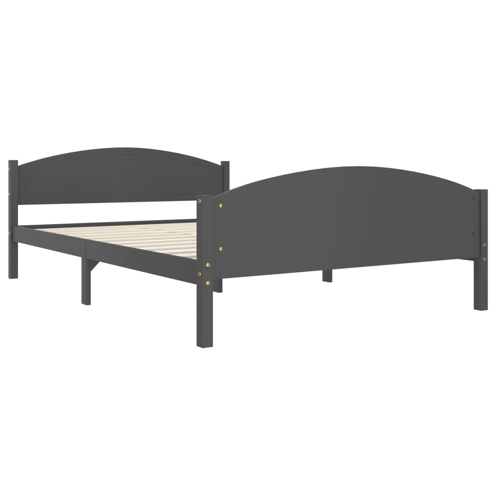 

vidaXL Bedframe massief grenenhout donkergrijs 140x200 cm