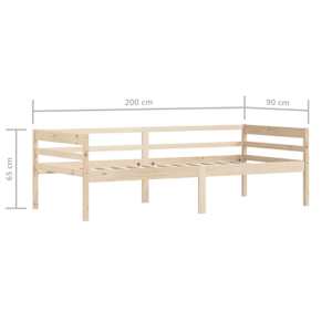 Rám postele masivní borové dřevo 90 x 200 cm - obrázek 9