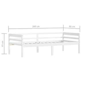 Rám postele bílý masivní borové dřevo 90 x 200 cm - obrázek 9