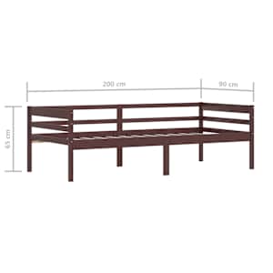 Rám postele tmavě hnědý masivní borovice 90 x 200 cm - obrázek 9