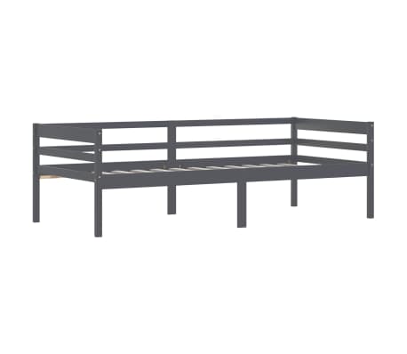 vidaXL Cadre de lit sans matelas gris fonc&eacute; bois pin massif 90x200cm