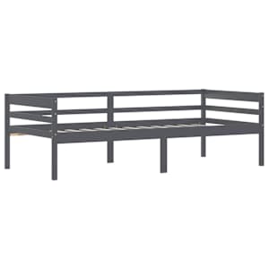 Rám postele tmavě šedý masivní borovice 90 x 200 cm - obrázek 3