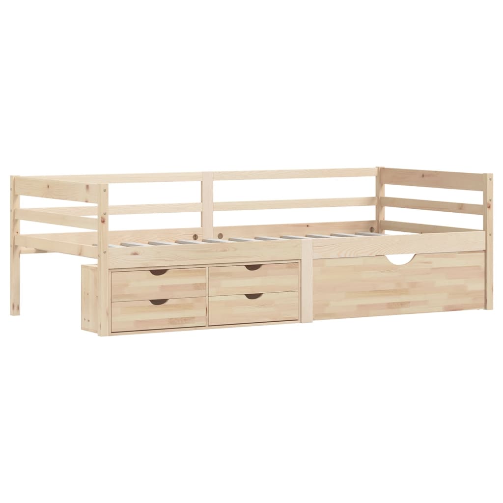 

vidaXL Bedframe met lades en kast massief grenenhout 90x200 cm