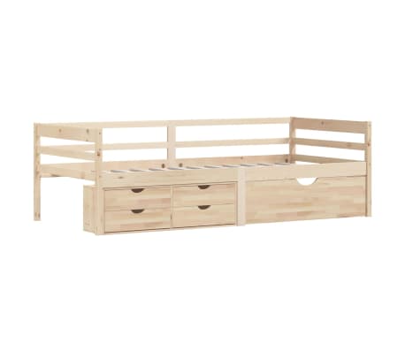 vidaXL Bed Frame with Drawers&Cabinet Solid Pinewood 90x200 cm