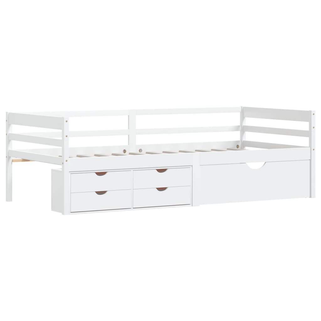 

vidaXL Bedframe met lades en kast massief grenenhout wit 90x200 cm