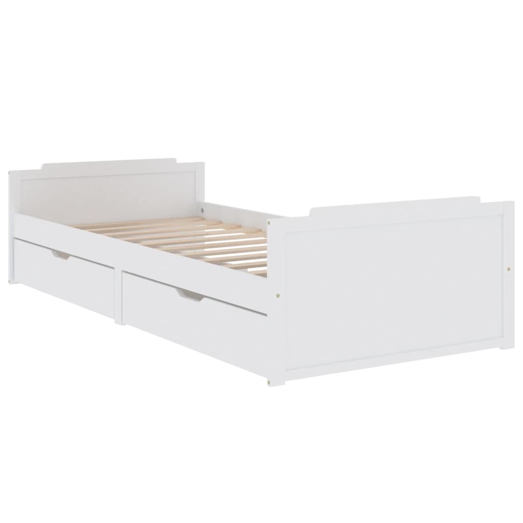 

vidaXL Bedframe met lades massief grenenhout wit 90x200 cm