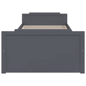 Rám postele se zásuvkami tmavě šedý masivní borovice 90x200 cm - obrázek 4