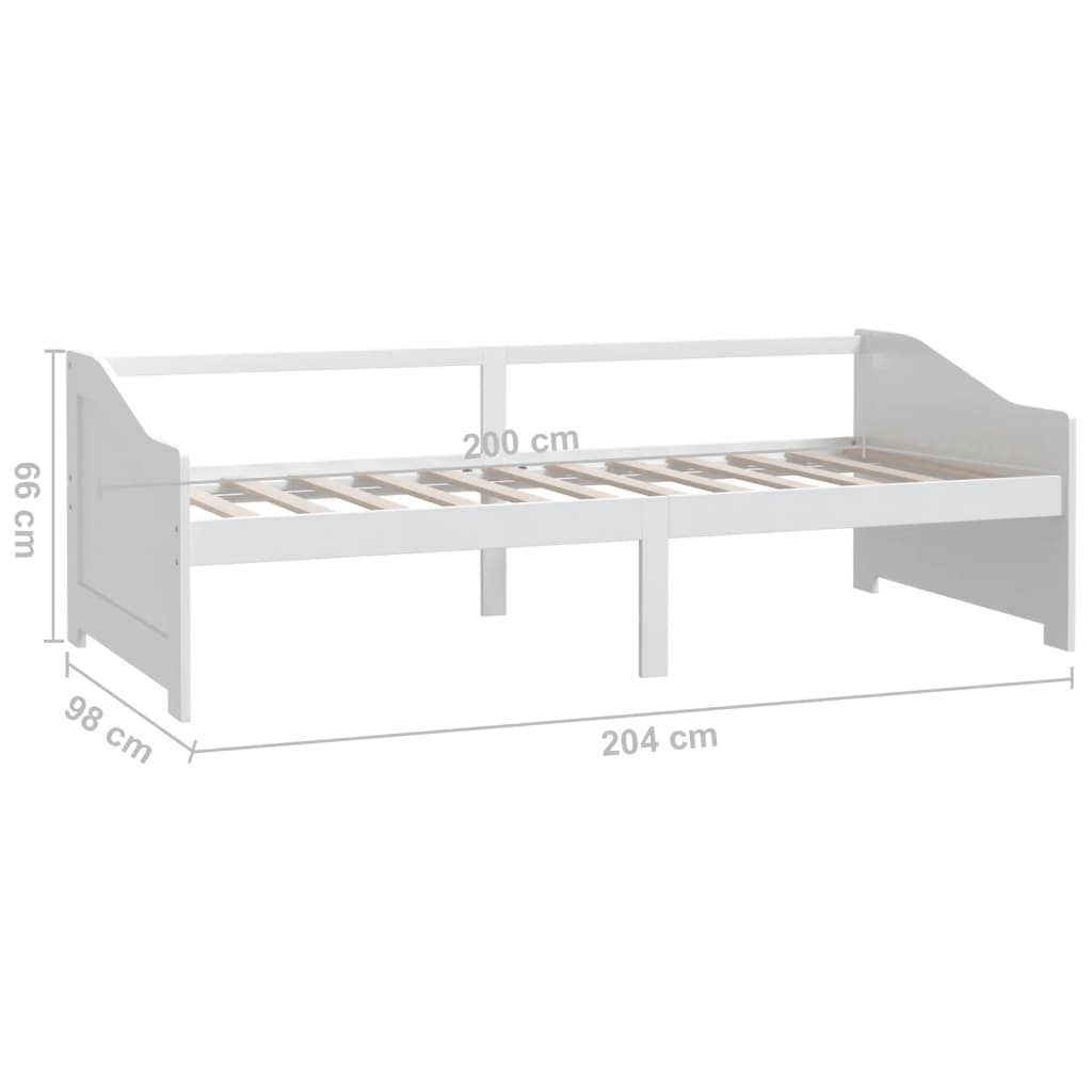 Trosed z ležiščem bela trdna borovina 90x200 cm