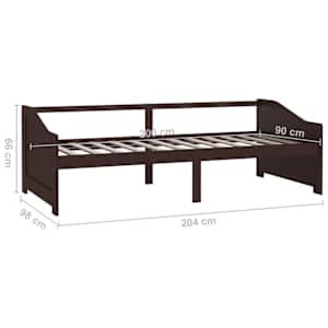 3místná válenda tmavě hnědá masivní borovice 90 x 200 cm - obrázek 8
