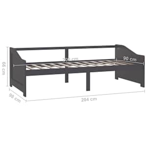 3místná válenda tmavě šedá masivní borovice 90 x 200 cm - obrázek 8