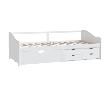 vidaXL Sofá-cama 3 lugares c/ gavetas 90x200 cm pinho maciço branco