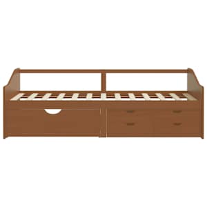 3místná válenda zásuvky medově hnědá masivní borovice 90x200 cm - obrázek 5