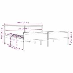Rám postele masivní dřevo borovice 200 x 200 cm - obrázek 7