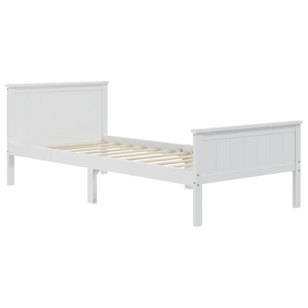 vidaXL Cadre de lit sans matelas blanc bois de pin massif 100x200 cm