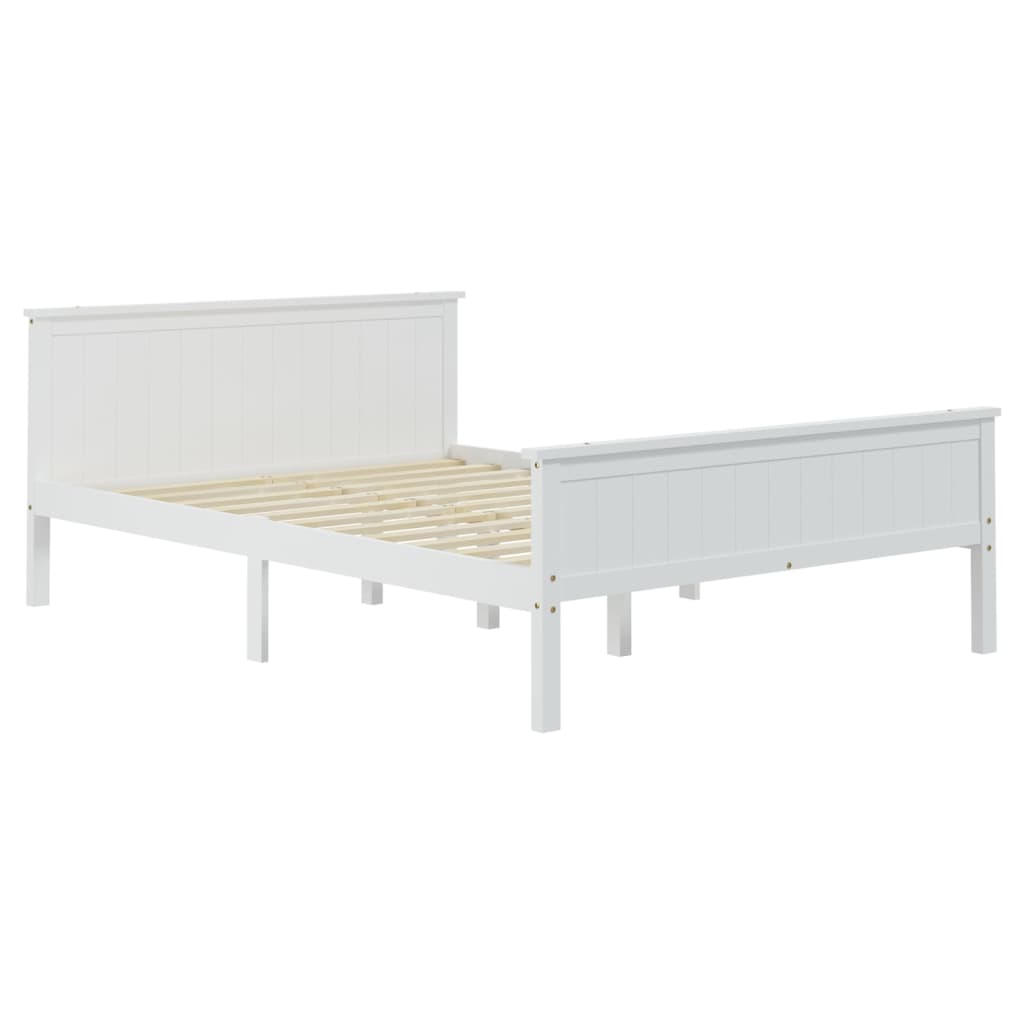 vidaXL Bed Frame White Solid Wood Pine 120x200 cm