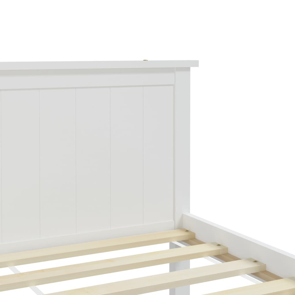 Рамка за легло, бяла, бор масив, 160х200 см