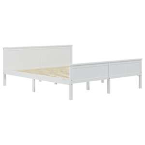 Rám postele bílý masivní dřevo borovice 200 x 200 cm - obrázek 3