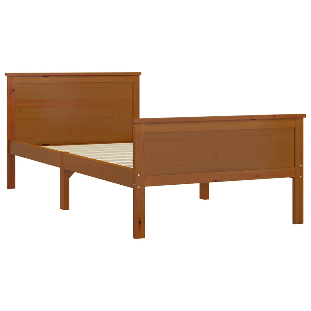 vidaXL Bedframe massief grenenhout honingbruin 90x200 cm afbeelding