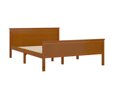 vidaXL Rúmgrind án Dýnu Ljósbrún 140x200 cm Gegnheil Fura