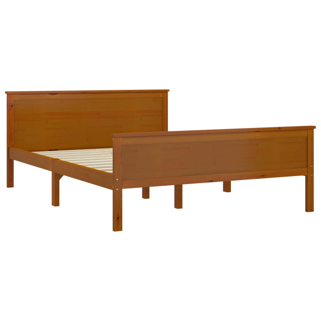 vidaXL Bedframe massief grenenhout honingbruin 160x200 cm afbeelding