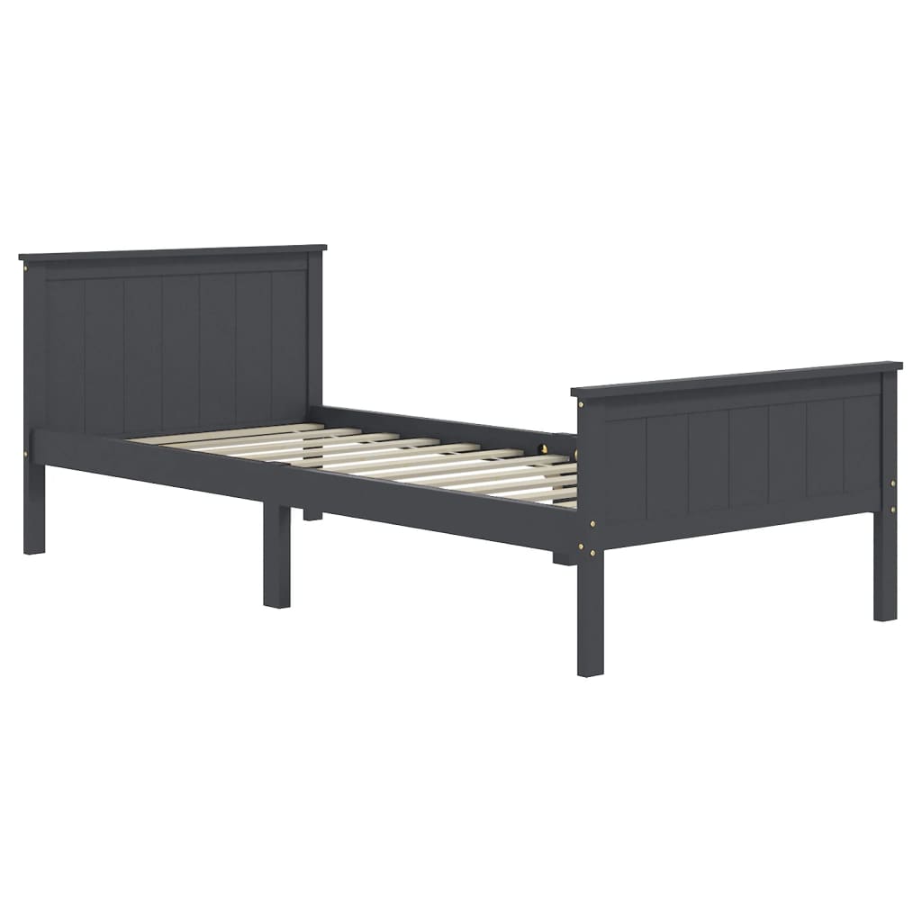 

vidaXL Bedframe massief grenenhout grijs 100x200 cm