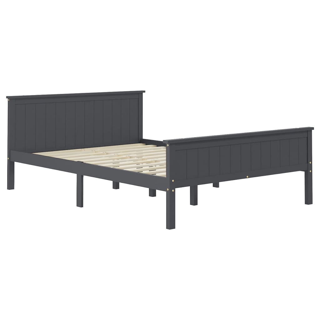 vidaXL Bedframe massief grenenhout grijs 120x200 cm