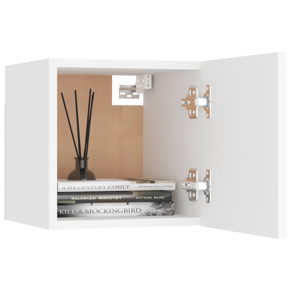 vidaXL Nachtkastje 30,5x30x30 cm spaanplaat wit afbeelding