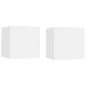 Nočne omarice 2 kosa bele 30,5x30x30 cm iverna plošča