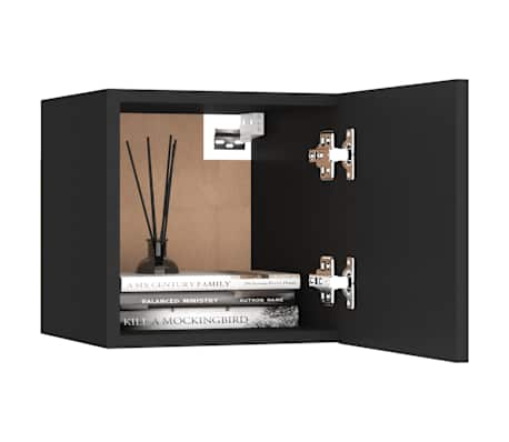 vidaXL Nachttisch Schwarz 30,5x30x30 cm Holzwerkstoff