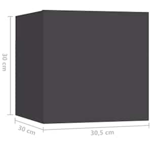 Noční stolek šedý 30,5 x 30 x 30 cm kompozitní dřevo - obrázek 9