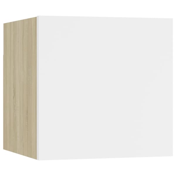 vidaXL &ouml;&ouml;kapp, valge ja Sonoma tamm, 30,5x30x30 cm, puitlaastplaat