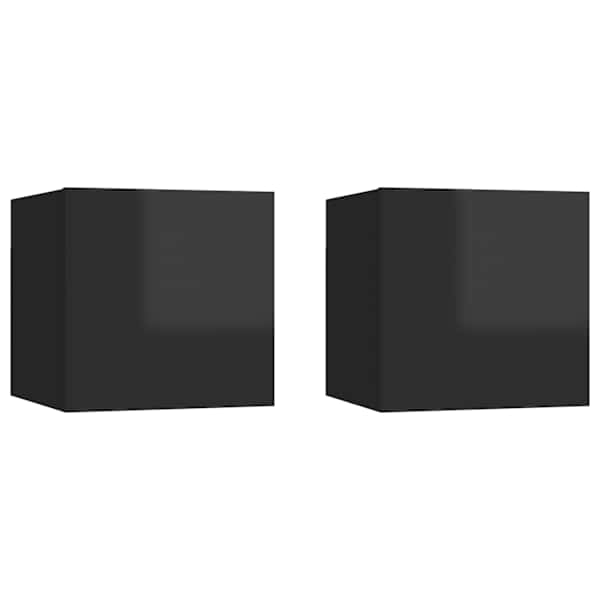 vidaXL &ouml;&ouml;kapid 2 tk, k&otilde;rgl&auml;ikega must 30,5x30x30 cm, puitlaastplaat