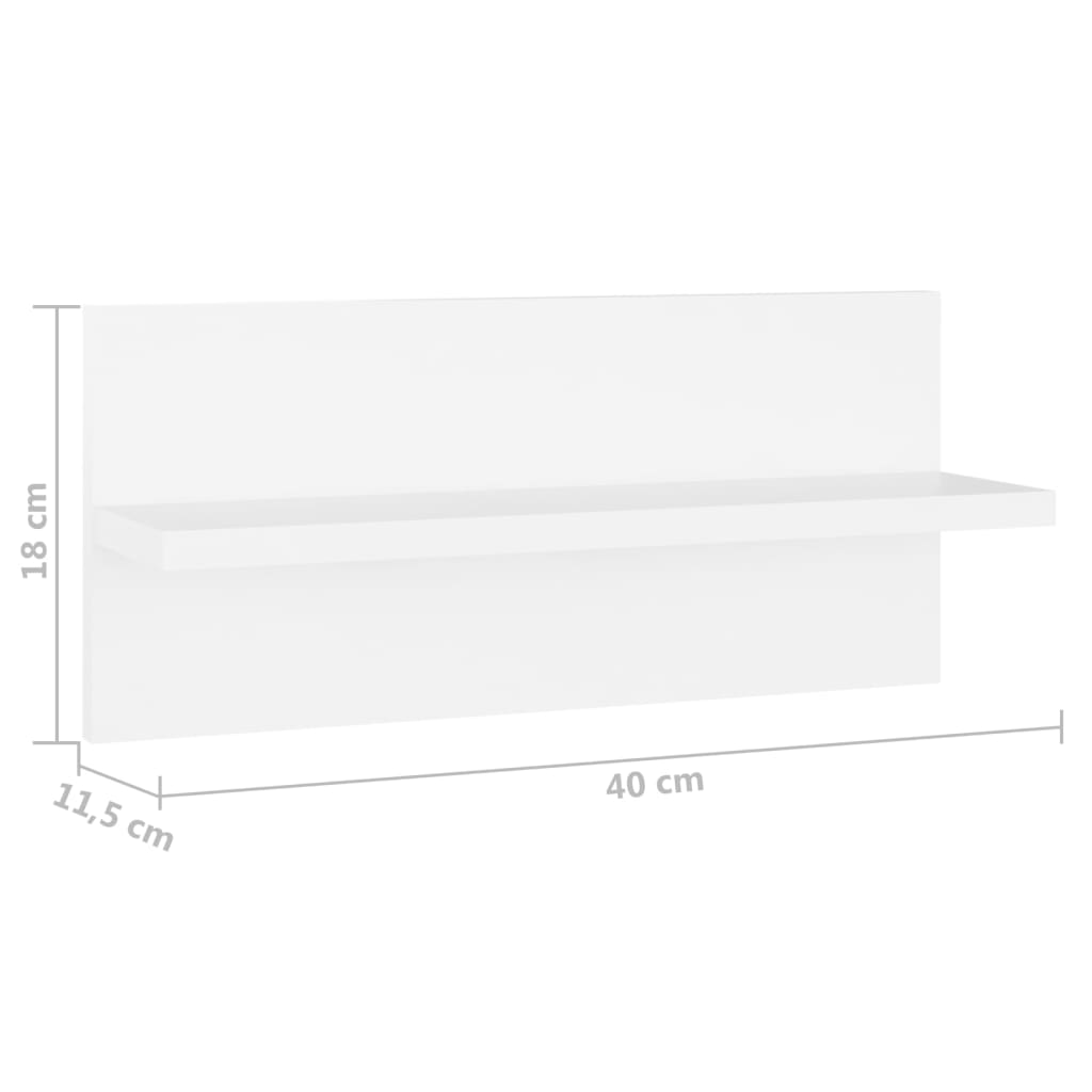 Wandregale 4 Stk. Weiß 40×11,5×18 cm Spanplatte
