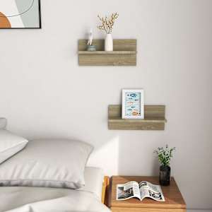 vidaXL Sein&auml;hyllyt 2 kpl Sonoma-tammi 40x11,5x18 cm lastulevy