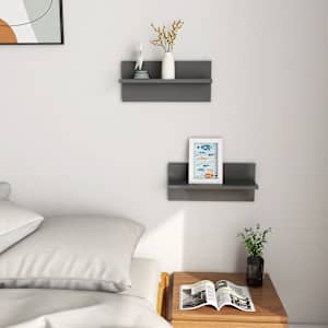 vidaXL Ραφιέρες Τοίχου 2 τεμ. Γυαλιστερό Γκρι 40 x 11,5 x 18 εκ.