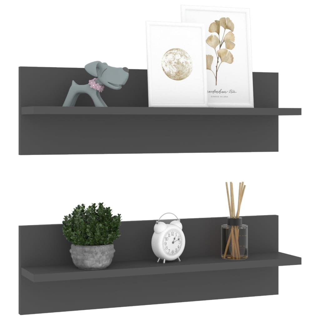 Wall Shelf 2 Pcs Grey 60x11.5x18 Cm Engineered Wood VidaXL 15 width=274