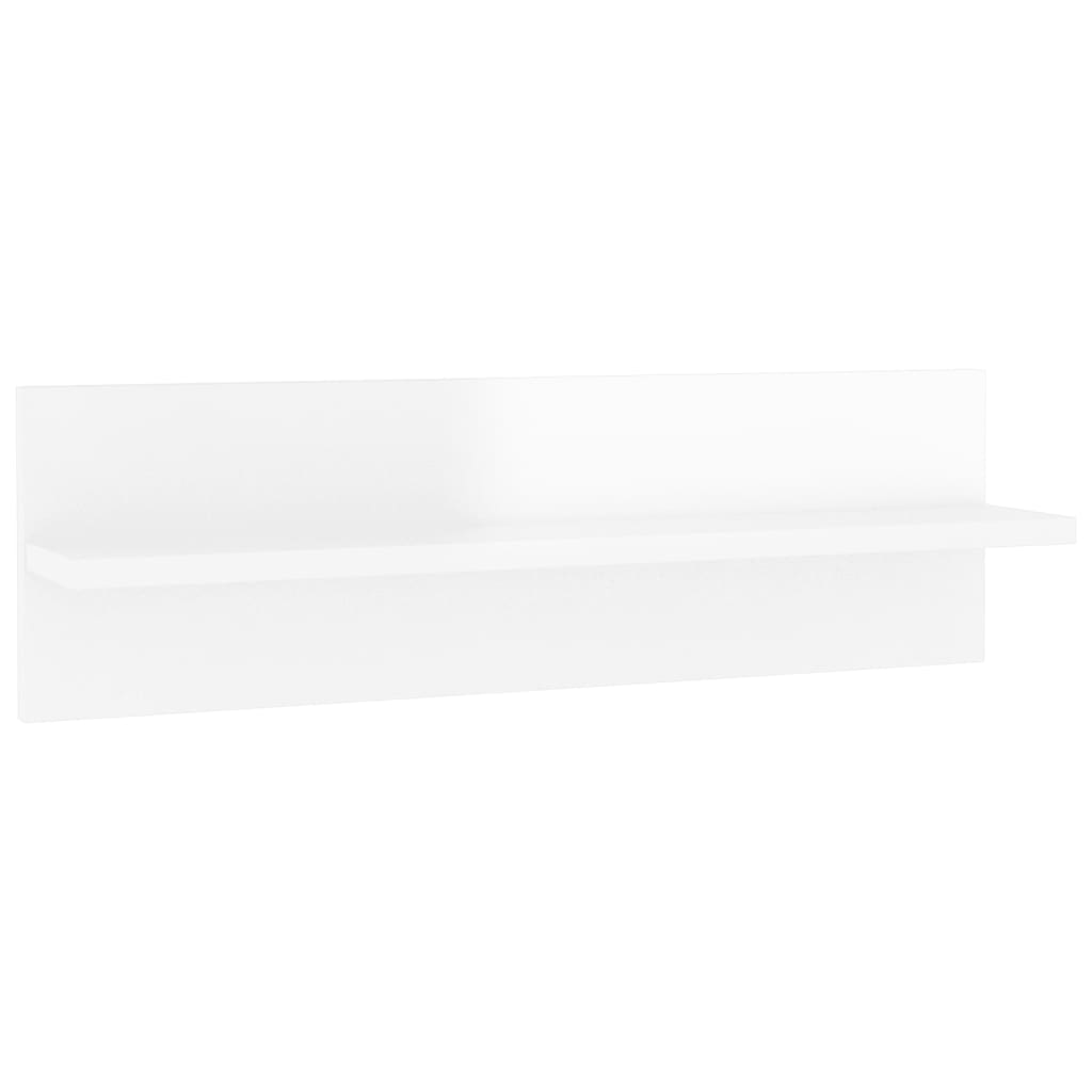 Wandregale 2 Stk. Hochglanz-Weiß 60×11,5×18 cm Spanplatte