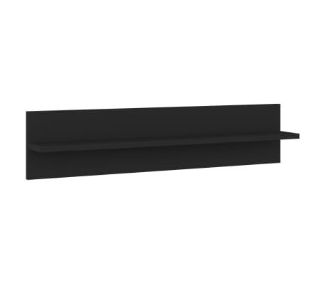 vidaXL Wall Shelf 2 pcs Black 80x11.5x18 cm Engineered Wood