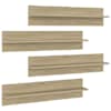vidaXL seinariiulid 4 tk, Sonoma tamm, 80x11,5x18 cm, puitlaastplaat