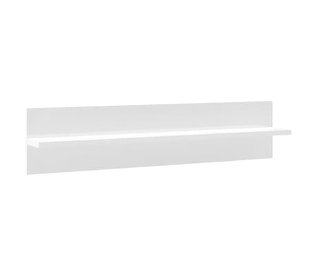 vidaXL Ραφιέρες Τοίχου 4τεμ Γυαλιστερό Λευκό 80x11,5x18 εκ Μοριοσανίδα