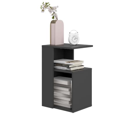 vidaXL &Scaron;oninis staliukas, pilkos spalvos, 36x30x56cm, MDP