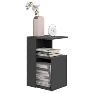 vidaXL &Scaron;oninis staliukas, pilkos spalvos, 36x30x56cm, MDP