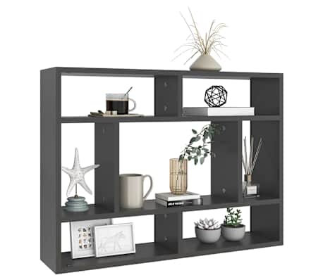 vidaXL Wandregal Grau 75x16x55 cm Holzwerkstoff