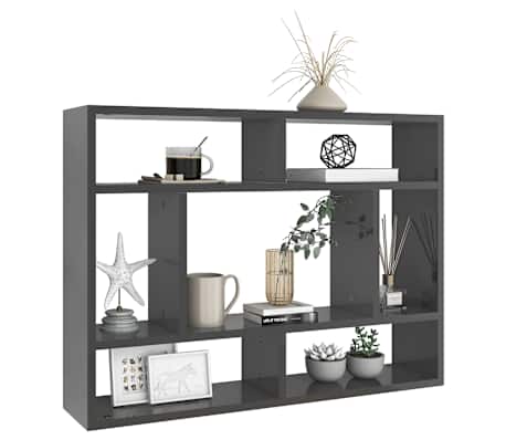 vidaXL Sieninė lentyna, pilkos spalvos, 75x16x55cm, apdirbta mediena