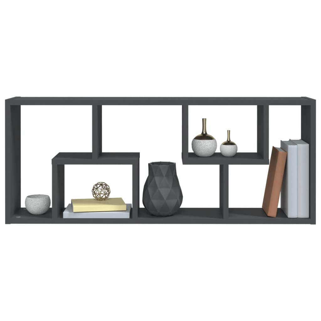 Raft de perete, gri, 36x16x90 cm, PAL