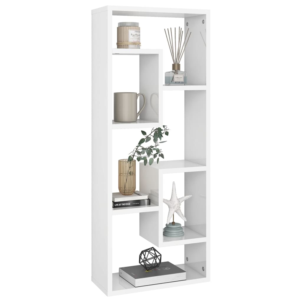 

vidaXL Wandschap 36x16x90 cm spaanplaat hoogglans wit