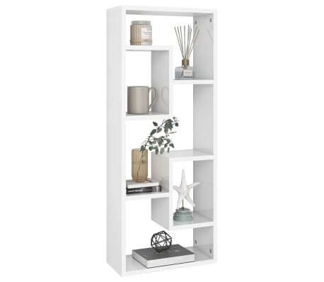 vidaXL Wall Shelf High Gloss White 36x16x90 cm Engineered Wood